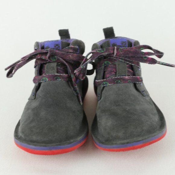 Camper Girls Size 7 Gray Purple Suede Lace Up Casual Ankle Boots - Picture 2 of 8